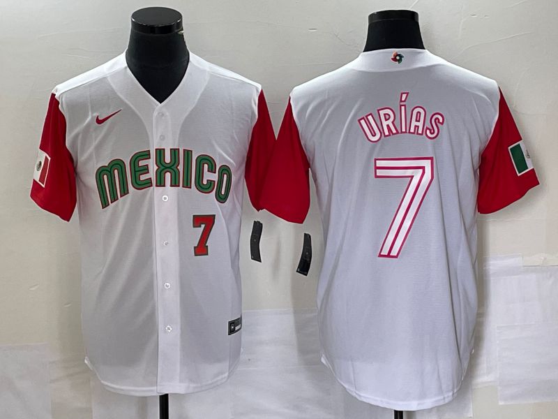 Men 2023 World Cub Mexico #7 Urias White white Nike MLB Jersey20
